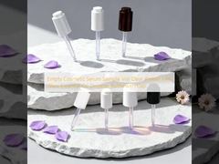  Empty Cosmetic Serum Sample Vial Clear Amber Mini Glass Essential Oil Dropper Bottle with Cap