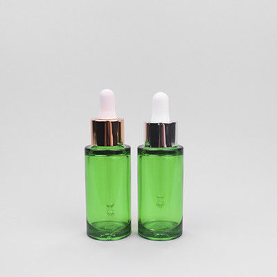 Buy 30cc PETG Green Dropper Bottle Luxury Dropper Bottles With Squeeze Top online manufacture