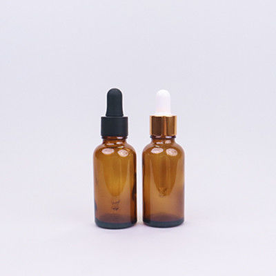 Buy Essence Oil Refillable Amber Glass Dropper Bottle 60ml With Aluminum Closure online manufacture