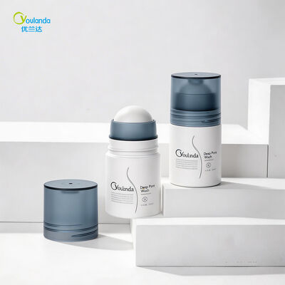 50ml 60ml Straight Round Plastic Roll On Bottle 4-Piece Set Body Deodorant Roller Bottle